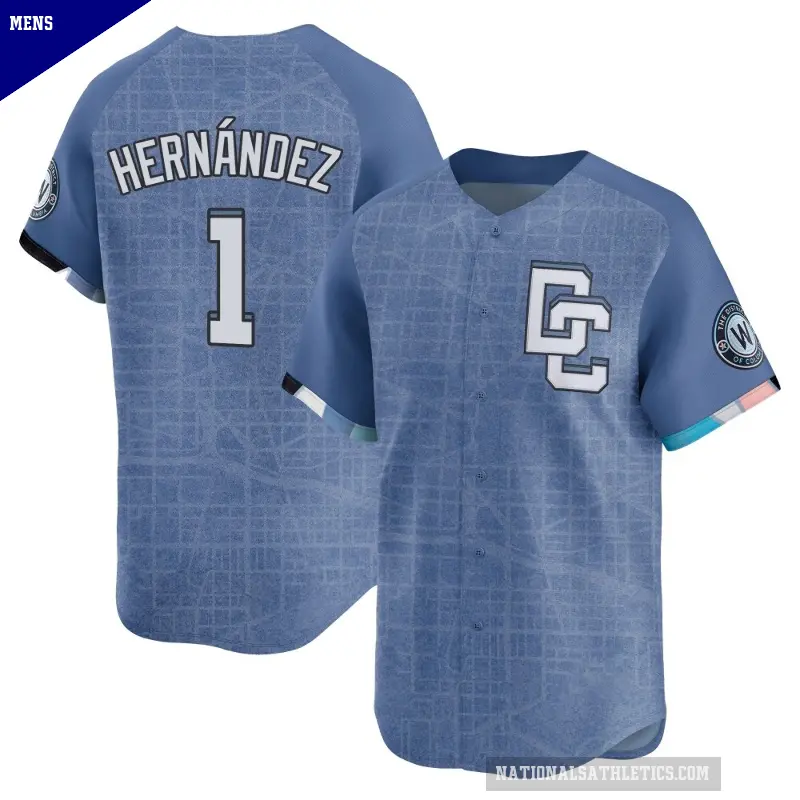Men's No.1 Cesar Hernandez Washington Nationals Blue Limited 2025 City Connect Jersey