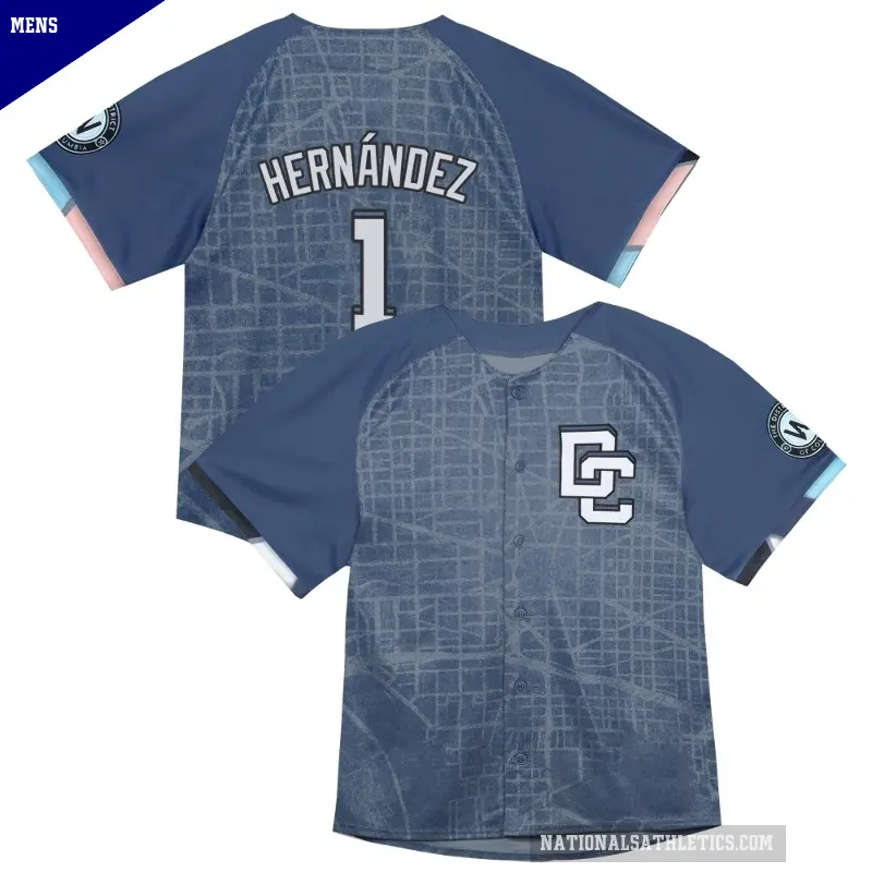 Men's No.1 Cesar Hernandez Washington Nationals Blue Limited Infant 2025 City Connect Jersey