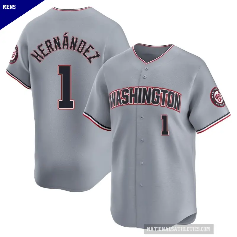Men's No.1 Cesar Hernandez Washington Nationals Gray Limited Road Jersey