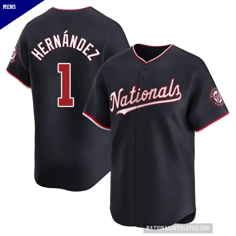 Men's No.1 Cesar Hernandez Washington Nationals Navy Limited Alternate Jersey