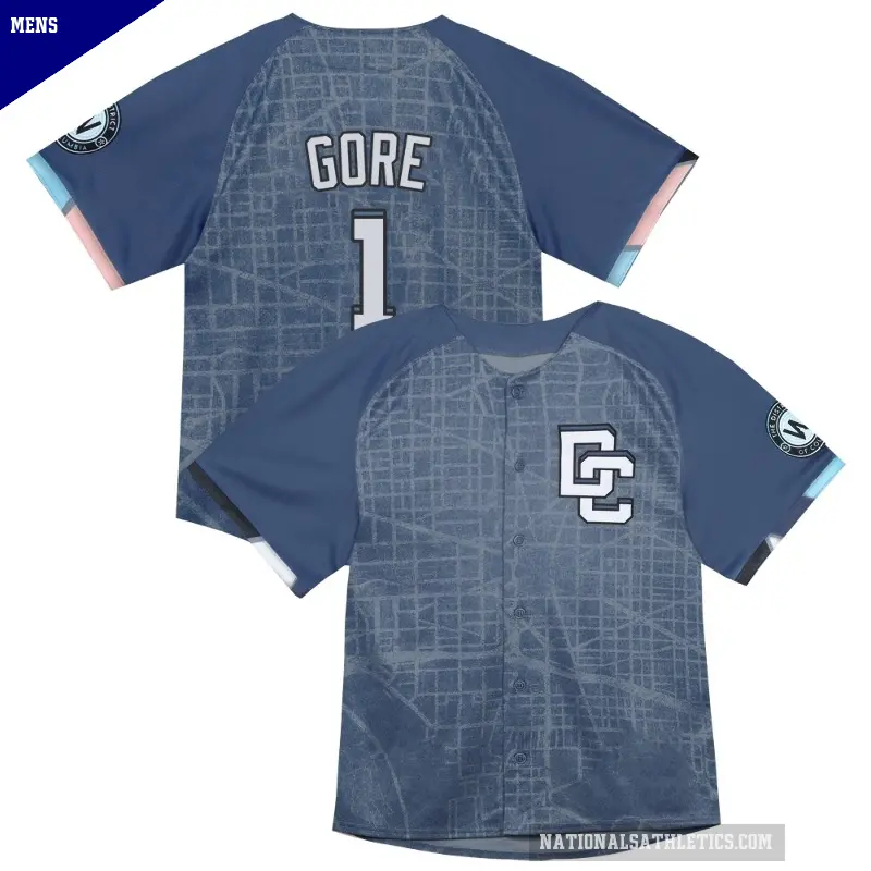 Men's No.1 MacKenzie Gore Washington Nationals Blue Limited Infant 2025 City Connect Jersey