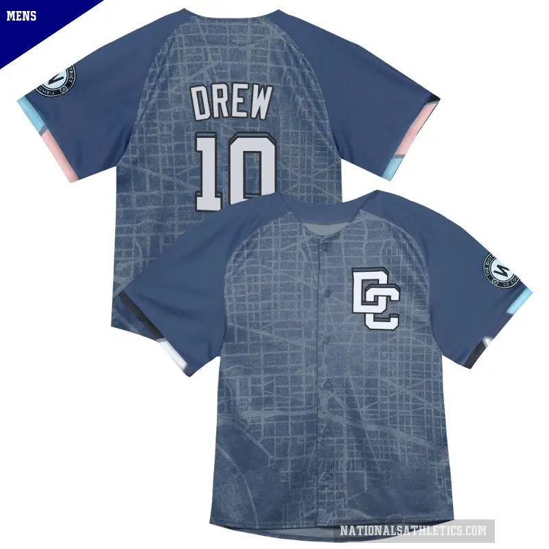 Men's No.10 Stephen Drew Washington Nationals Blue Limited Infant 2025 City Connect Jersey
