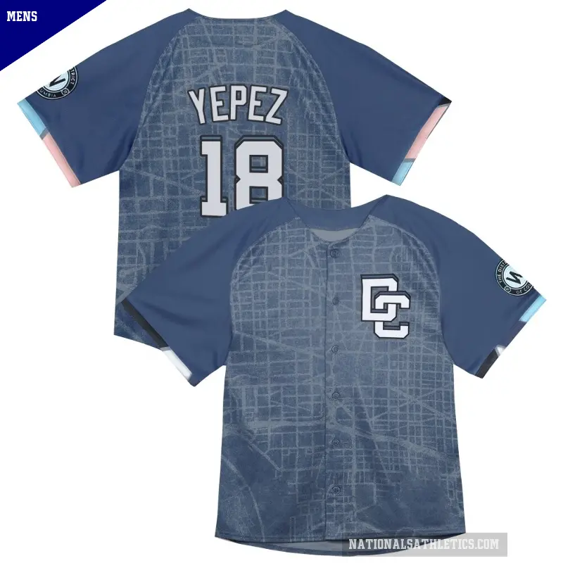 Men's No.18 Juan Yepez Washington Nationals Blue Limited Infant 2025 City Connect Jersey