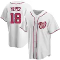 Men's No.18 Juan Yepez Washington Nationals White Replica Home Jersey