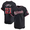 Men's No.21 Jorge Lopez Washington Nationals Navy Limited Alternate Jersey