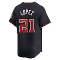 Men's No.21 Jorge Lopez Washington Nationals Navy Limited Alternate Jersey