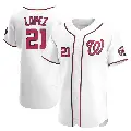 Men's No.21 Jorge Lopez Washington Nationals White Authentic Home Jersey