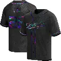 Men's No.26 Lucius Fox Washington Nationals Black Replica Holographic Alternate Jersey