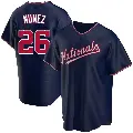 Men's No.26 Nasim Nunez Washington Nationals Navy Replica Alternate Jersey