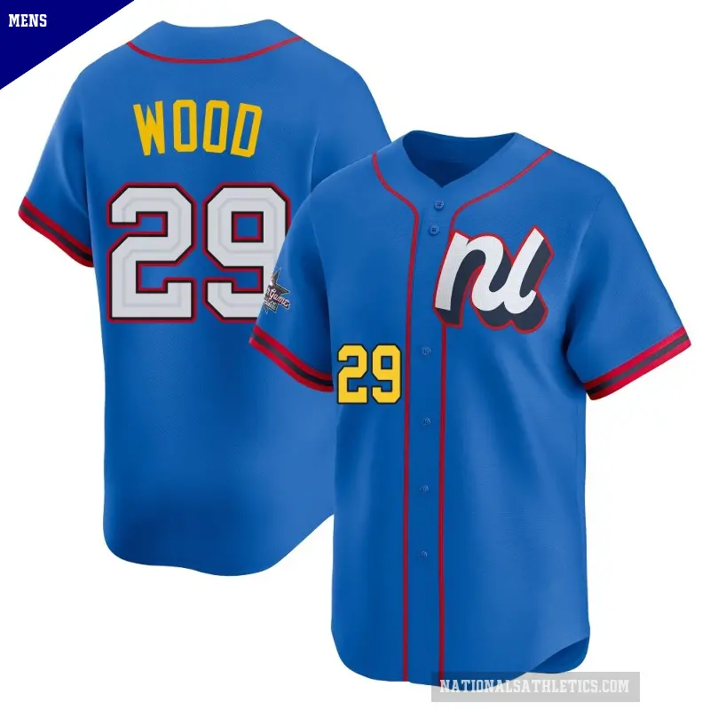 Men's No.29 James Wood Washington Nationals Blue Limited National League 2025 All-Star Edition Jersey