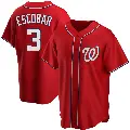 Men's No.3 Alcides Escobar Washington Nationals Red Replica Alternate Jersey