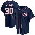 Men's No.30 Jacob Young Washington Nationals Navy Replica Alternate Team Jersey