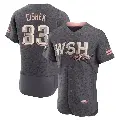 Men's No.33 Steve Cishek Washington Nationals Gray Authentic 2022 City Connect Jersey