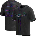 Men's No.37 Stephen Strasburg Washington Nationals Black Replica Holographic Alternate Jersey