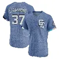 Men's No.37 Stephen Strasburg Washington Nationals Blue Elite 2025 City Connect Jersey