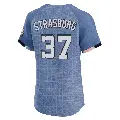 Men's No.37 Stephen Strasburg Washington Nationals Blue Elite 2025 City Connect Jersey