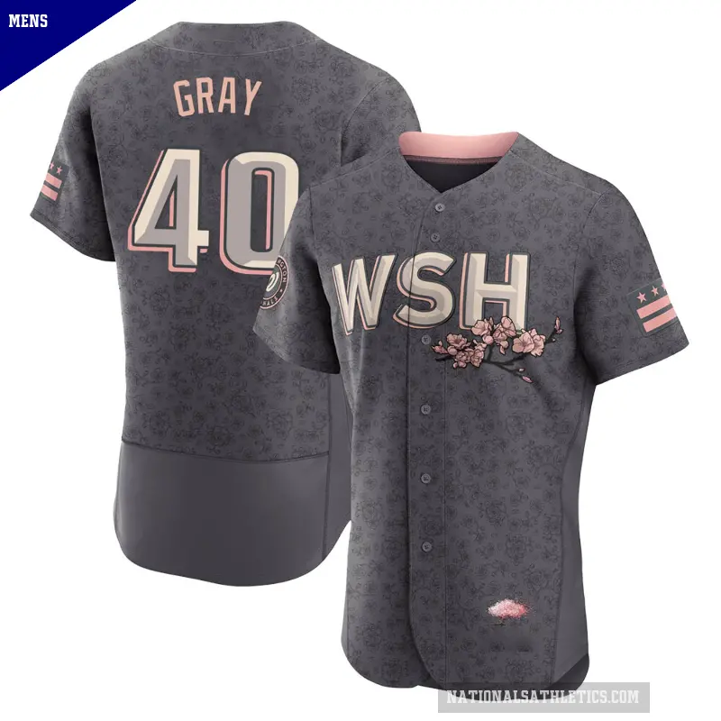 Men's No.40 Josiah Gray Washington Nationals Gray Authentic 2022 City Connect Jersey
