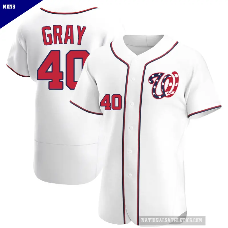 Men's No.40 Josiah Gray Washington Nationals White Authentic Alternate Jersey
