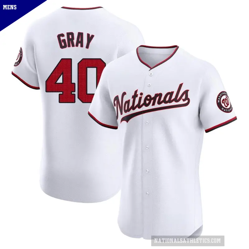 Men's No.40 Josiah Gray Washington Nationals White Elite Home Jersey