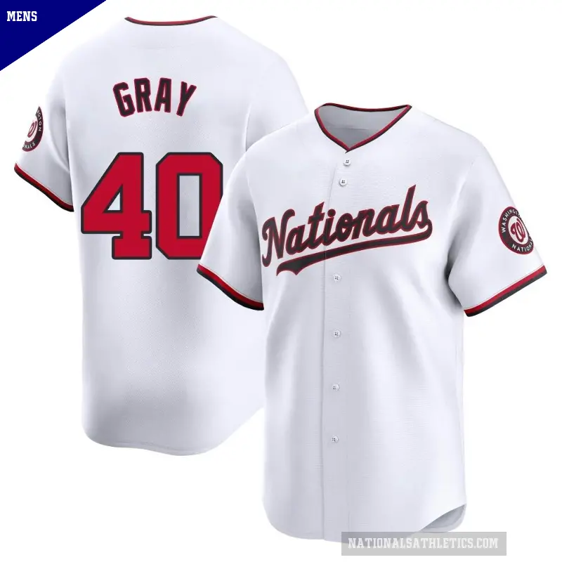 Men's No.40 Josiah Gray Washington Nationals White Limited Home Jersey