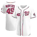 Men's No.45 Joey Meneses Washington Nationals White Authentic Home Jersey