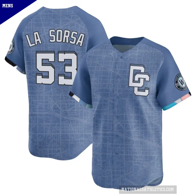Men's No.53 Joe La Sorsa Washington Nationals Blue Limited 2025 City Connect Jersey
