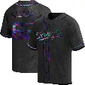 Men's No.62 Eduardo Salazar Washington Nationals Black Replica Holographic Alternate Jersey