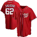 Men's No.62 Eduardo Salazar Washington Nationals Red Replica Alternate Jersey