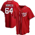 Men's No.64 Orlando Ribalta Washington Nationals Red Replica Alternate Jersey