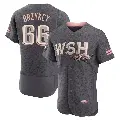 Men's No.66 Zach Brzykcy Washington Nationals Gray Authentic 2022 City Connect Jersey