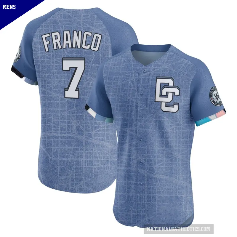 Men's No.7 Maikel Franco Washington Nationals Blue Elite 2025 City Connect Jersey
