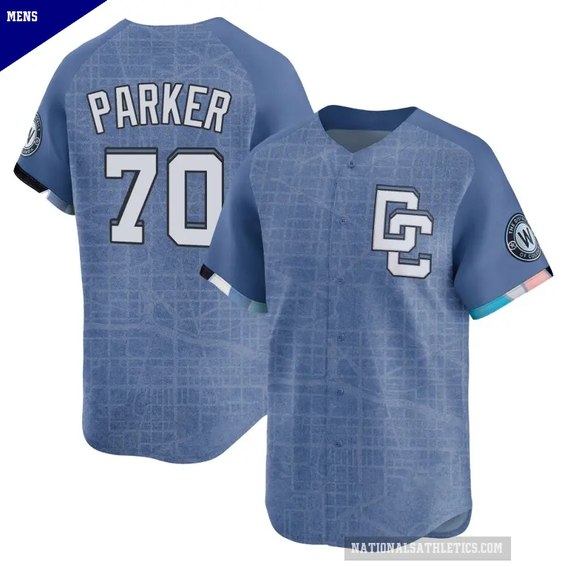 Men's No.70 Mitchell Parker Washington Nationals Blue Limited 2025 City Connect Jersey