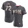 Men's No.72 Andry Lara Washington Nationals Gray Authentic 2022 City Connect Jersey