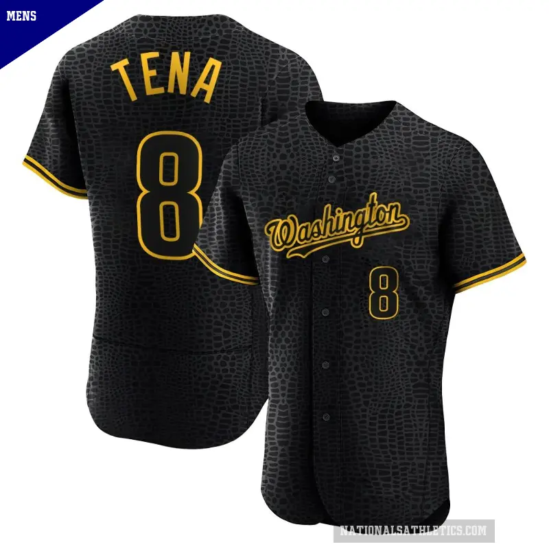 Men's No.8 Jose Tena Washington Nationals Black Authentic Snake Skin City Jersey