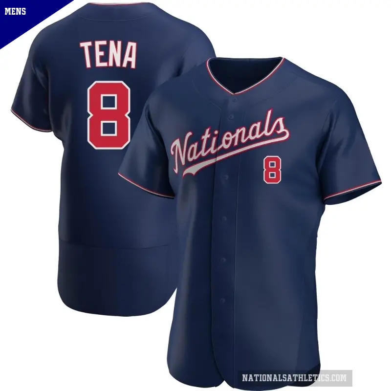 Men's No.8 Jose Tena Washington Nationals Navy Authentic Alternate Jersey