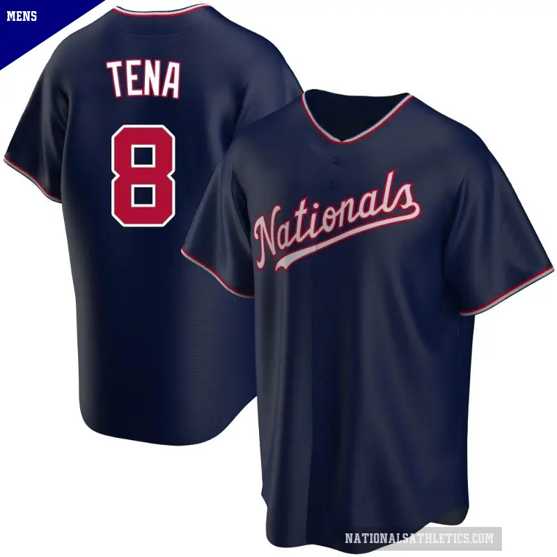 Men's No.8 Jose Tena Washington Nationals Navy Replica Alternate Jersey