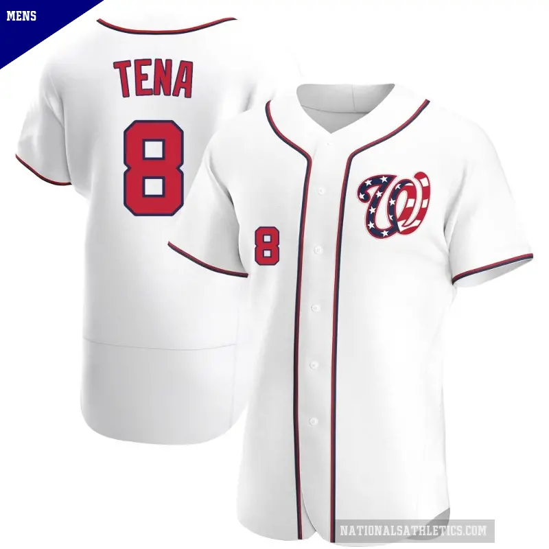 Men's No.8 Jose Tena Washington Nationals White Authentic Alternate Jersey