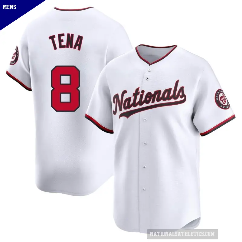 Men's No.8 Jose Tena Washington Nationals White Limited Home Jersey