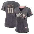 Women's No.10 Darren Baker Washington Nationals Gray Authentic 2022 City Connect Jersey