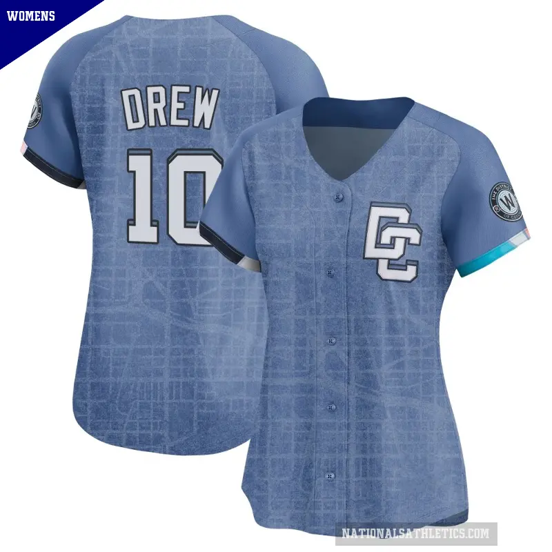 Women's No.10 Stephen Drew Washington Nationals Blue Limited 2025 City Connect Jersey