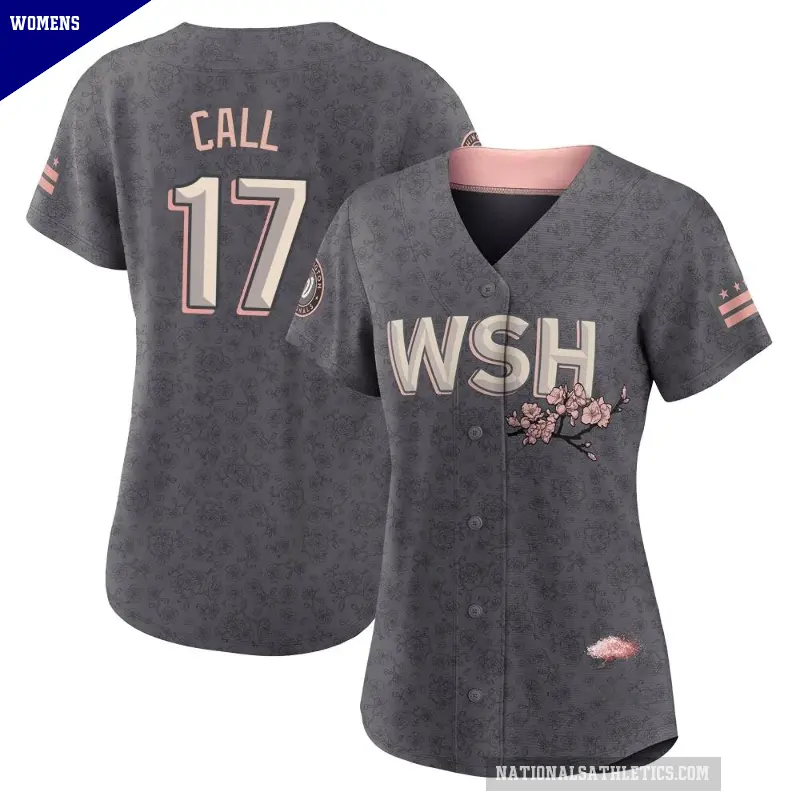Women's No.17 Alex Call Washington Nationals Gray Replica 2022 City Connect Jersey