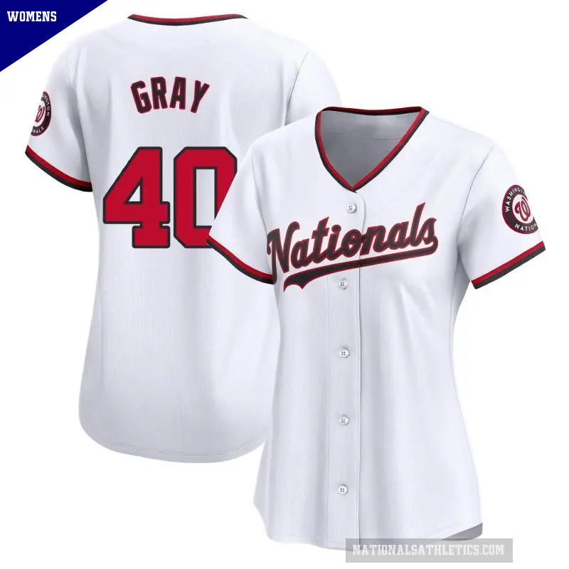 Women's No.40 Josiah Gray Washington Nationals White Limited Home Jersey
