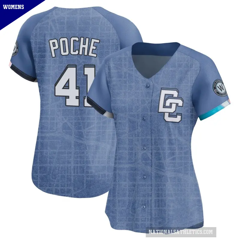 Women's No.41 Colin Poche Washington Nationals Blue Limited 2025 City Connect Jersey