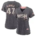 Women's No.47 Howie Kendrick Washington Nationals Gray Authentic 2022 City Connect Jersey