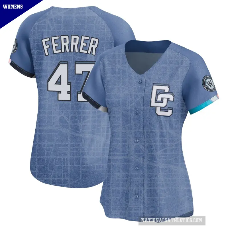 Women's No.47 Jose Ferrer Washington Nationals Blue Limited 2025 City Connect Jersey