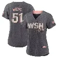 Women's No.51 Jordan Weems Washington Nationals Gray Authentic 2022 City Connect Jersey