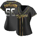 Women's No.58 Jonathan Papelbon Washington Nationals Gold Replica Black en Alternate Jersey
