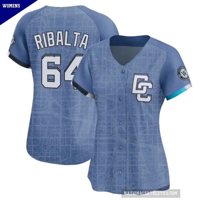 Women's No.64 Orlando Ribalta Washington Nationals Blue Limited 2025 City Connect Jersey