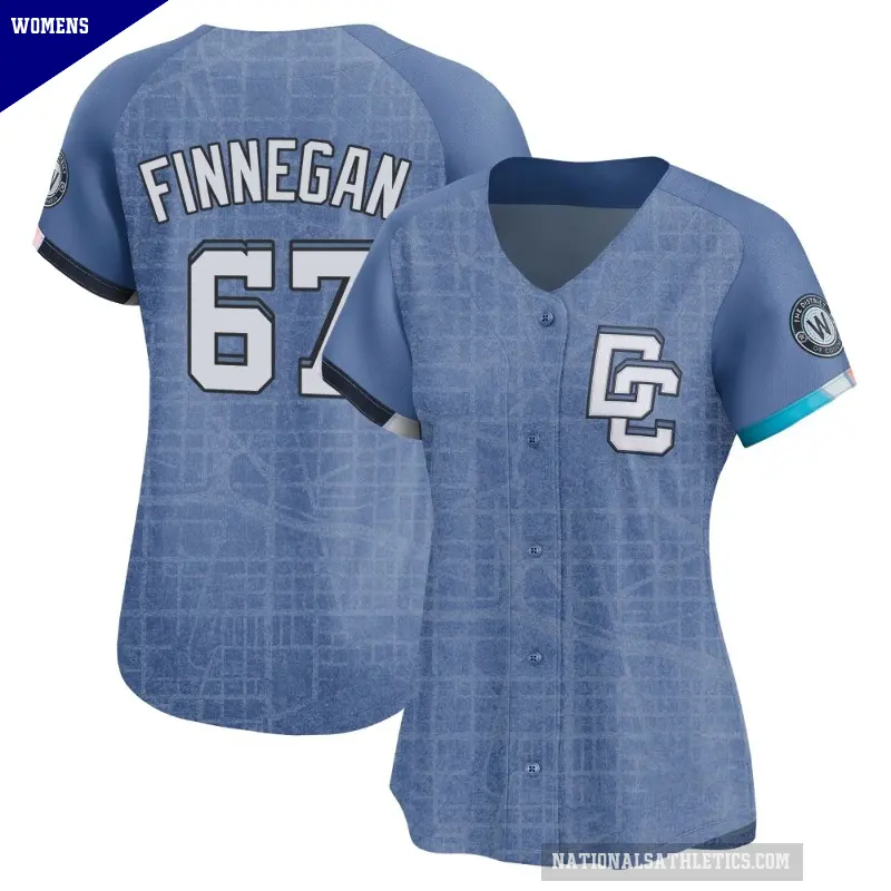 Women's No.67 Kyle Finnegan Washington Nationals Blue Limited 2025 City Connect Jersey
