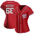 Women's No.68 Evan Reifert Washington Nationals Red Authentic Alternate Jersey